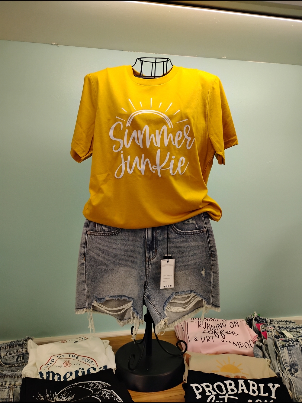 Yellow "Summer Junkie" Graphic Tee